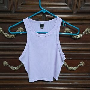 SHEIN Lilac Ribbed Crop Top